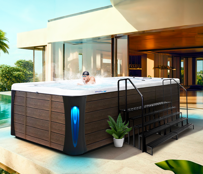 Calspas hot tub being used in a family setting - New York